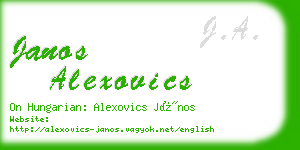 janos alexovics business card